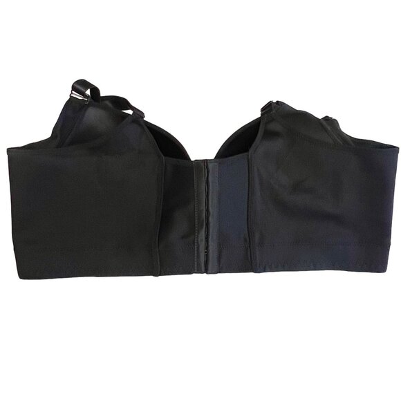 Back Smoothing Full Coverage Bra Size 48/50 E Adjustable Straps Black New - Picture 7 of 8